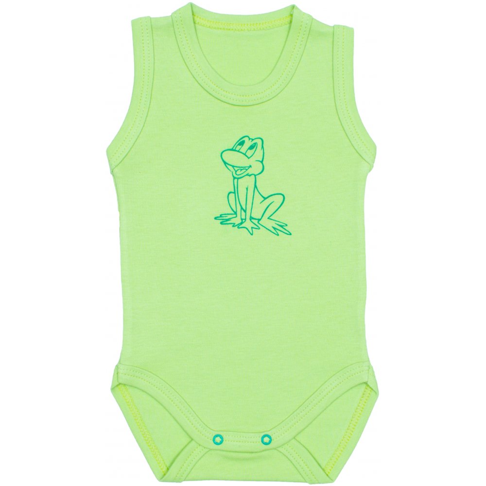 Lime green sleeveless bodysuit with frog print | liloo