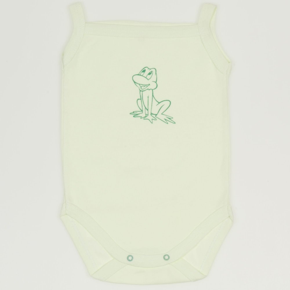 Light green sleeveless bodysuit with frog print | liloo