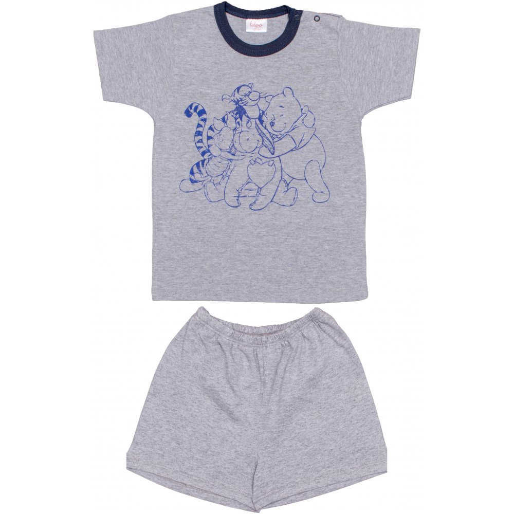 Grey short-sleeve thin PJs with animals print | liloo