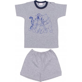 Grey short-sleeve thin PJs with animals print