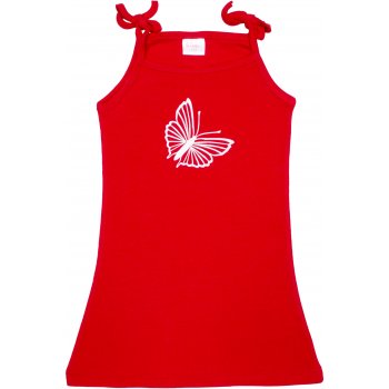 Rochiță de vară pentru fetițe - roșie imprimeu fluturaș | liloo