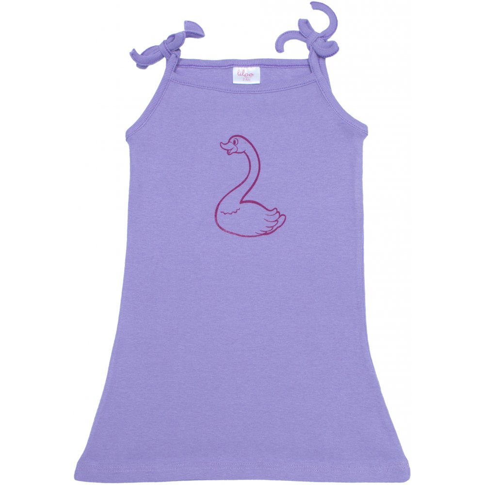 Violet summer dress with swan print | liloo