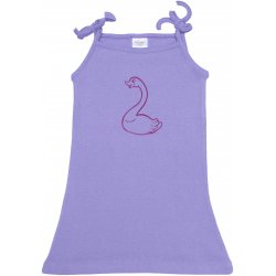 Purple simple summer dress with swan print