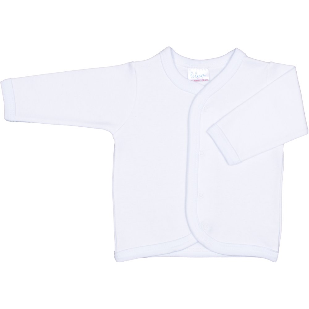 White long-sleeve center-snap tee | liloo