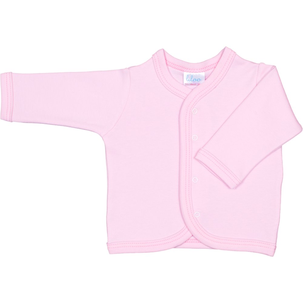 Pink long-sleeve center-snap tee | liloo