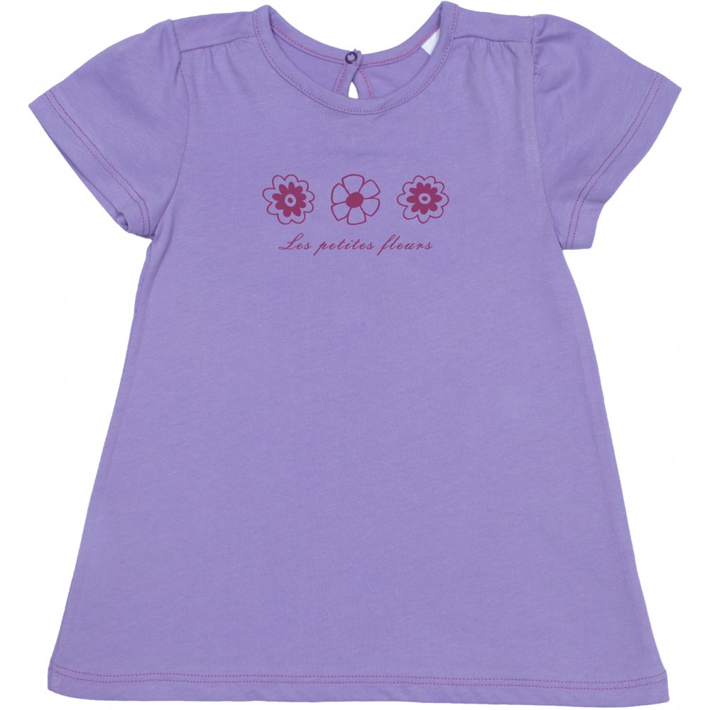 Violet short-sleeve tee for girls - flowers print | liloo