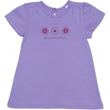 Violet short-sleeve tee for girls - flowers print