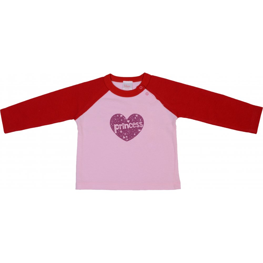 Tricou cu imprimeu mânecă lungă roz & roșu | liloo