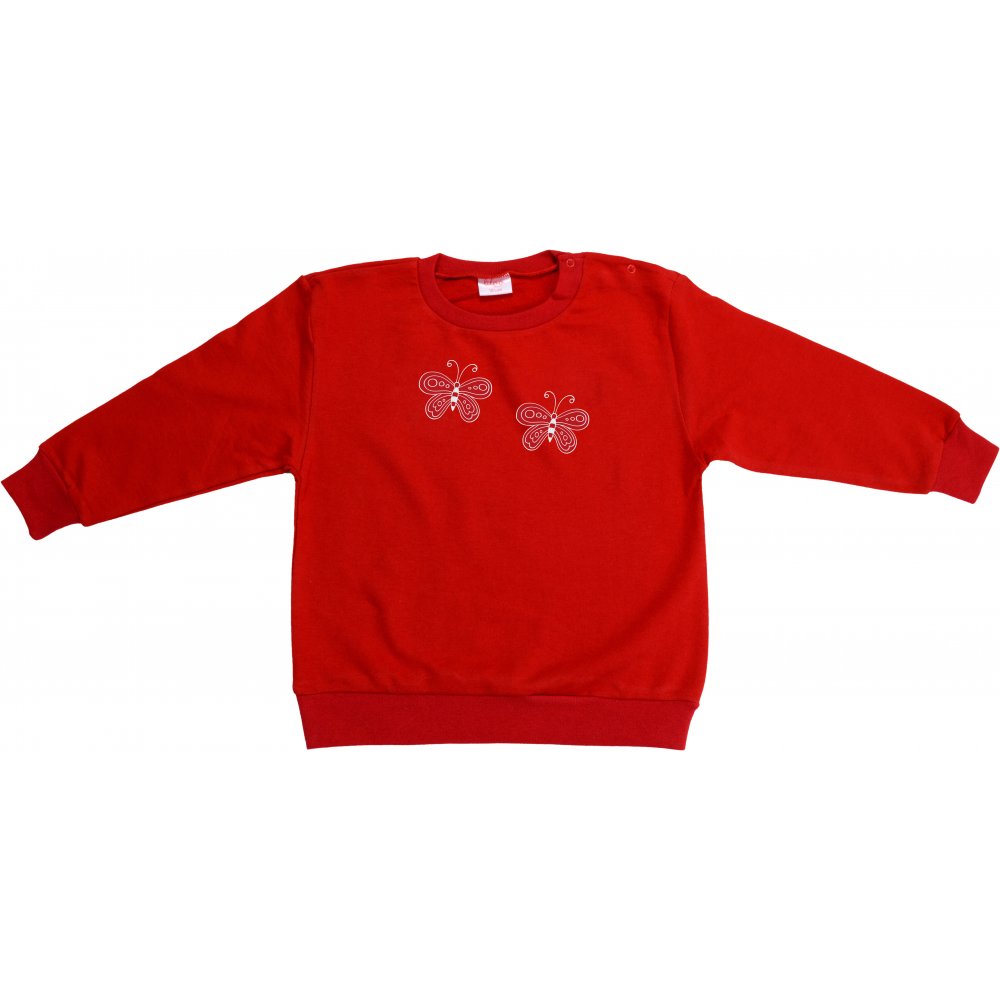 Red sweatshirt with butterflies print print | liloo