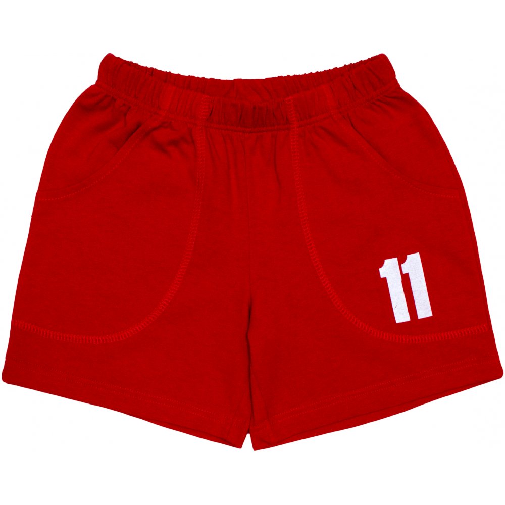 Pantaloni scurți roșii imprimeu "11" | liloo