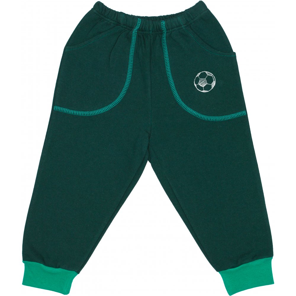 Dark green thick joggers with football print | liloo