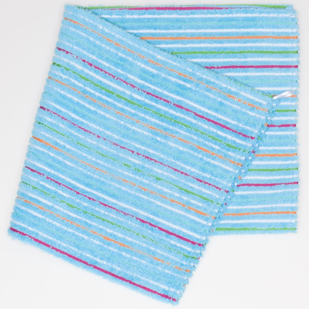 Small azure hand towel with colored stripes | liloo