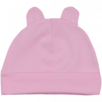 Pink baby hat with toy ears