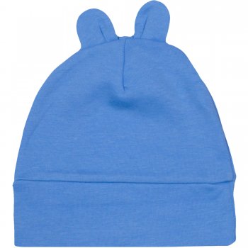 Dark azure baby hat with toy ears