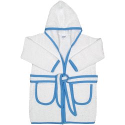 White & azure bathrobe