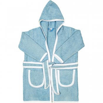 Azure & white bathrobe | liloo