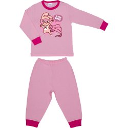 Pink long-sleeve thin pajamas with super bunny print