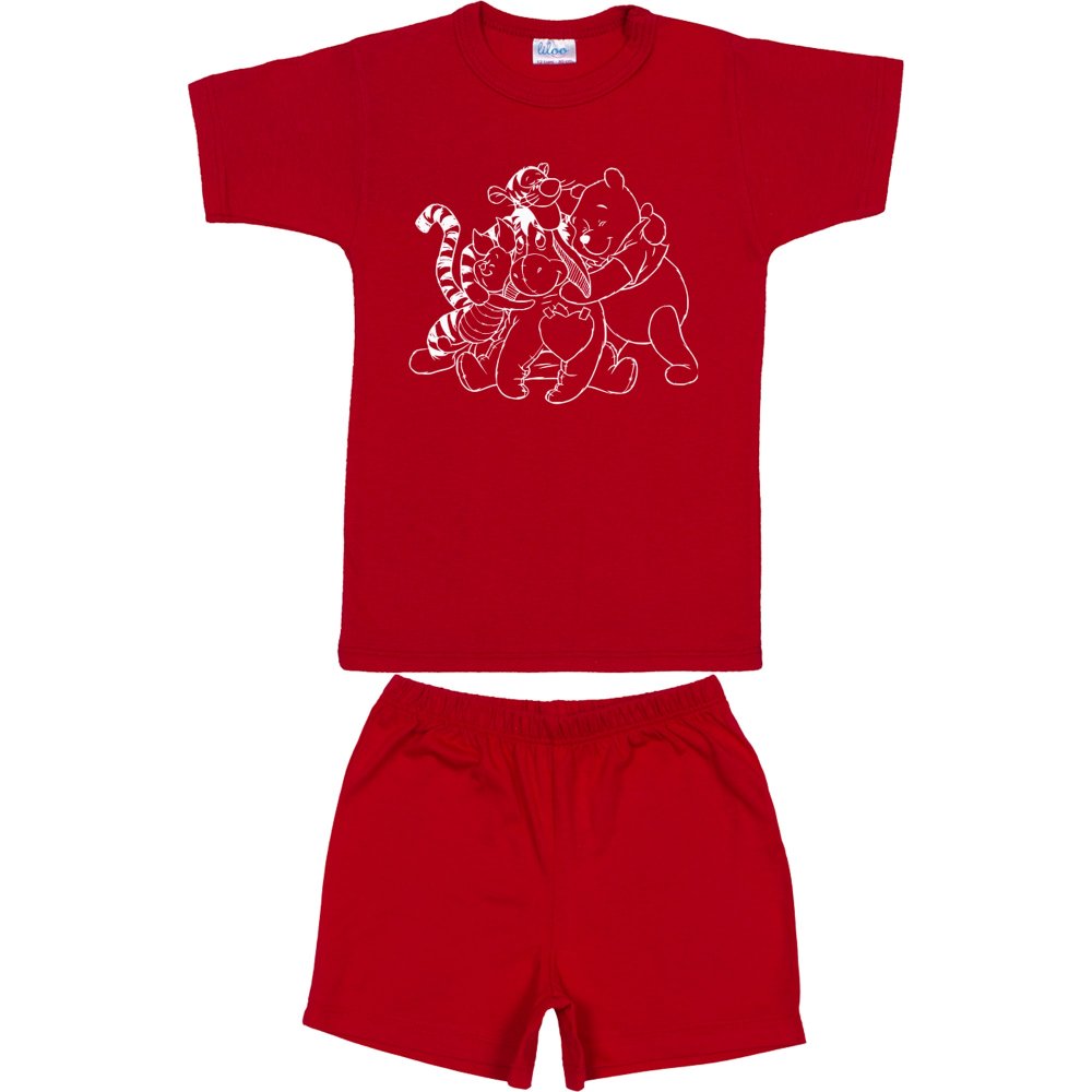 Red short-sleeve thin PJs with animals print | liloo