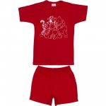 Red short-sleeve thin PJs with animals print | liloo