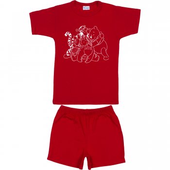 Red short-sleeve thin PJs with animals print | liloo