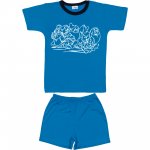 Turquoise short-sleeve thin PJs with dwarfs print | liloo