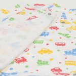 White side-snaps short-sleeve bodysuit with transport toys print | liloo