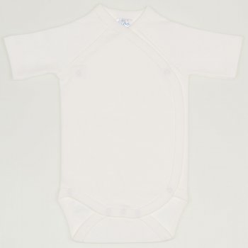 Blanc de blanc side-snaps short-sleeve bodysuit 