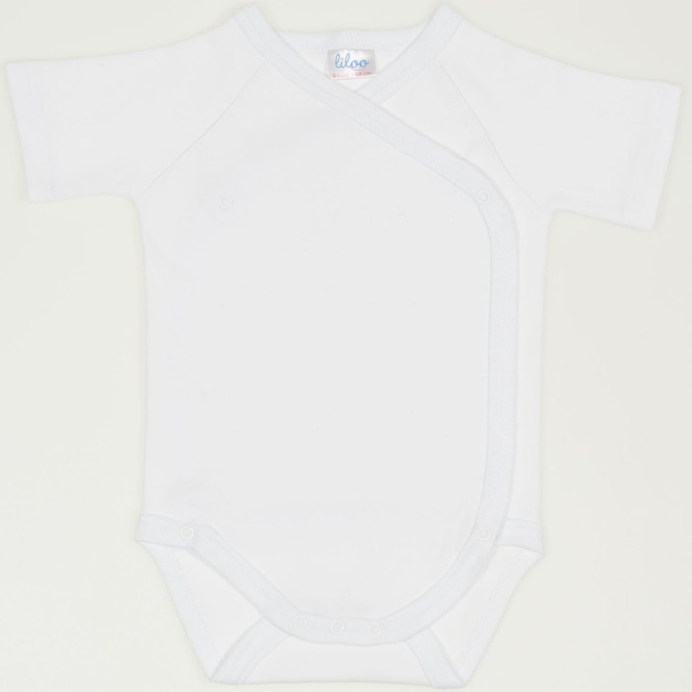 White side-snaps short-sleeve bodysuit | liloo