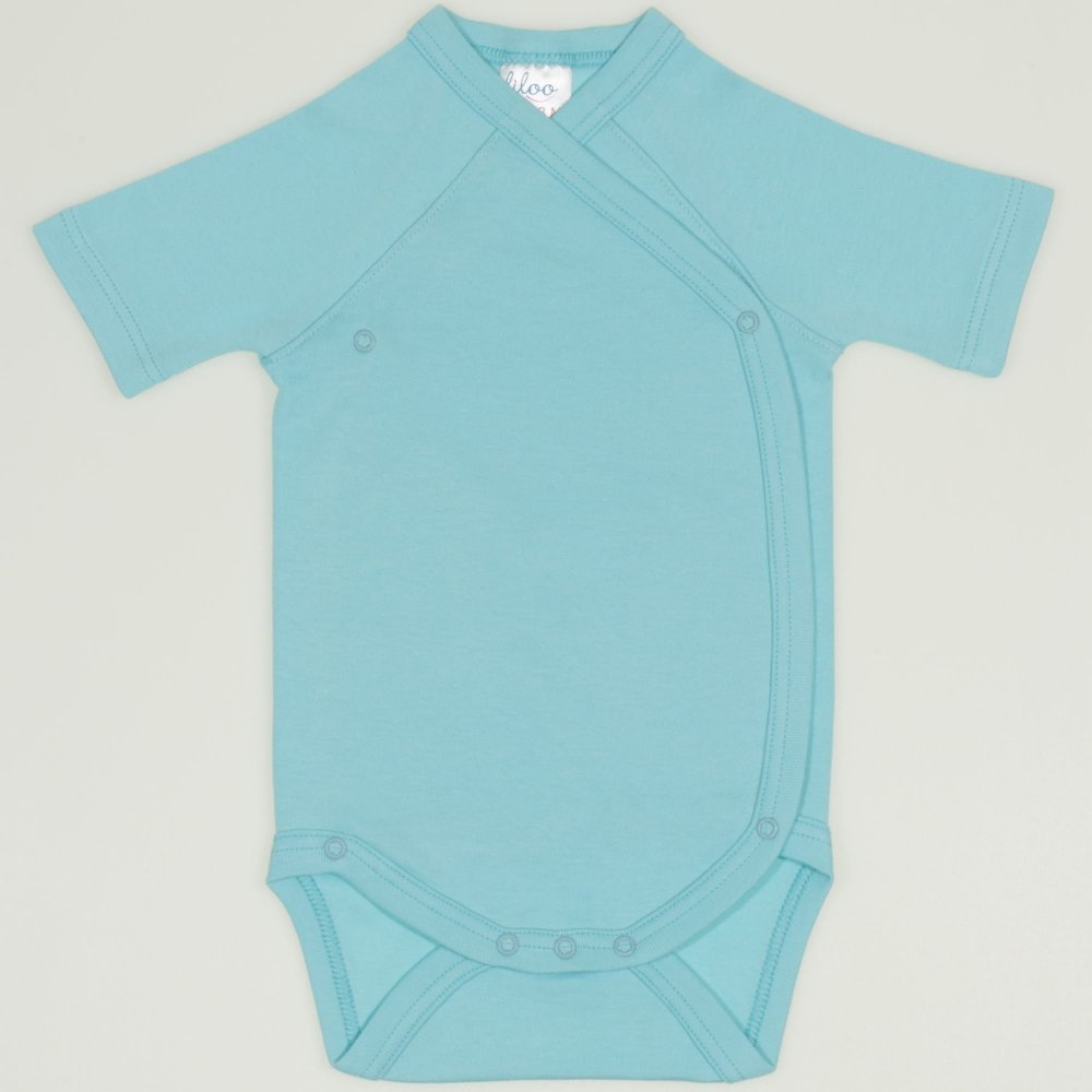 Blue radiance side-snaps short-sleeve bodysuit | liloo  