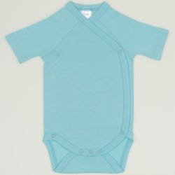 Blue radiance side-snaps short-sleeve bodysuit 