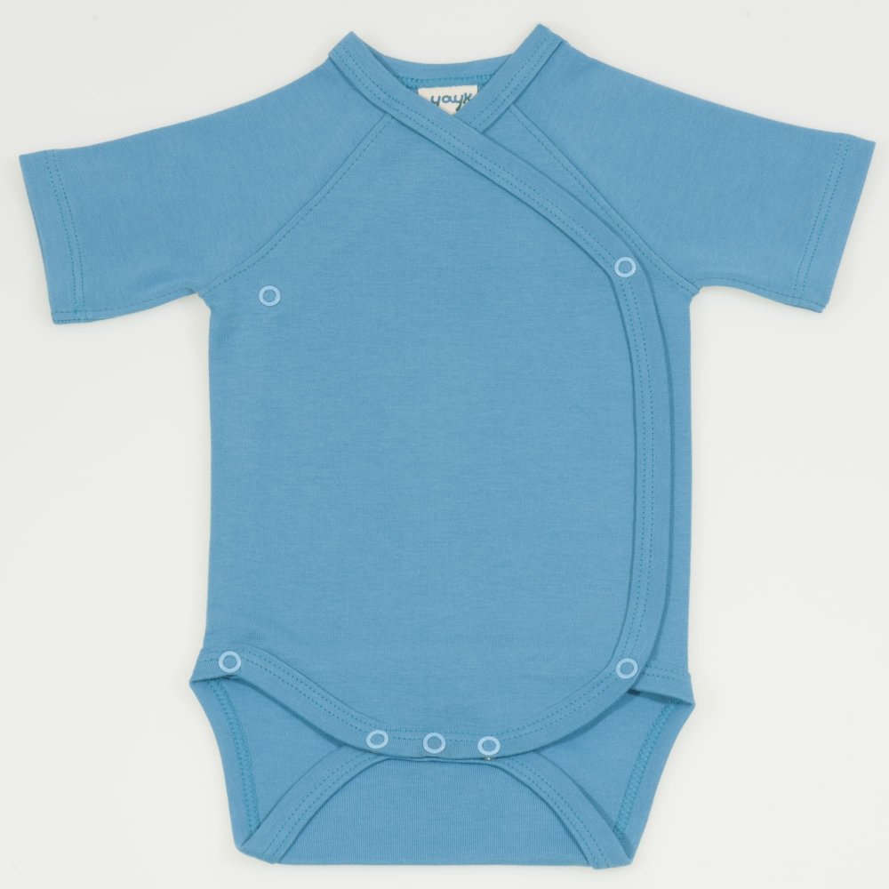 Blue moon organic cotton side-snaps short-sleeve bodysuit | liloo  