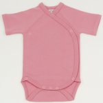 Brandied apricot organic cotton side-snaps short-sleeve bodysuit | liloo  