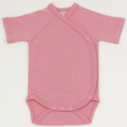 Brandied apricot organic cotton side-snaps short-sleeve bodysuit 