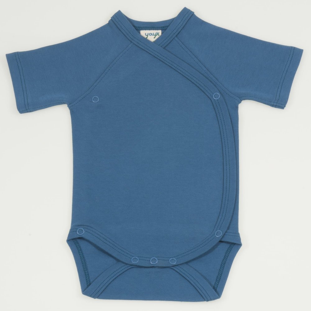 Midnight organic cotton side-snaps short-sleeve bodysuit | liloo  