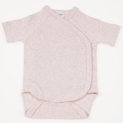 Body with side snaps, short sleeves, organic cotton, pink melange