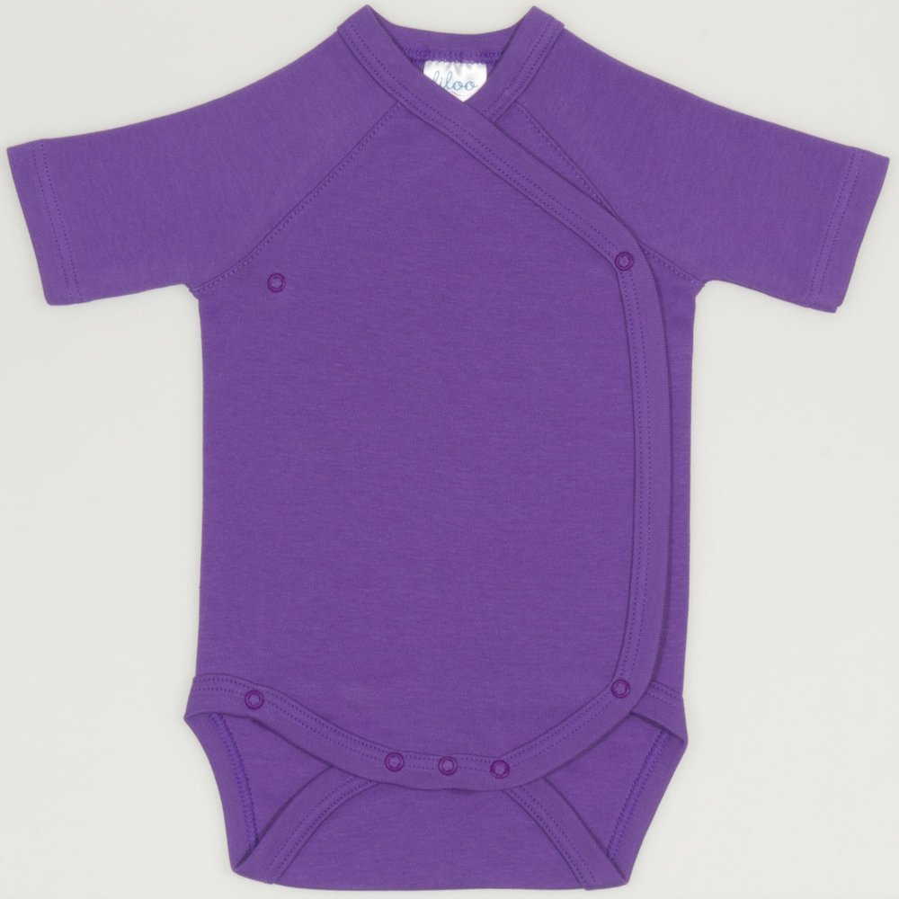 Purple deep lavender side-snaps short-sleeve bodysuit | liloo 