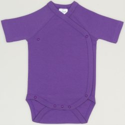 Purple deep lavender side-snaps short-sleeve bodysuit 