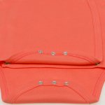 Salmon living coral side-snaps short-sleeve bodysuit | liloo 