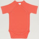 Salmon living coral side-snaps short-sleeve bodysuit | liloo 