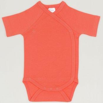 Salmon living coral side-snaps short-sleeve bodysuit 