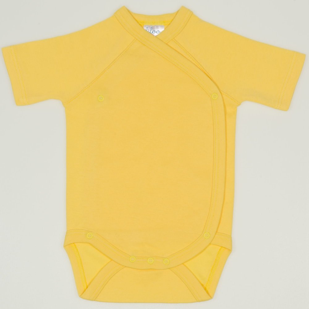 Minion yellow side-snaps short-sleeve bodysuit | liloo 