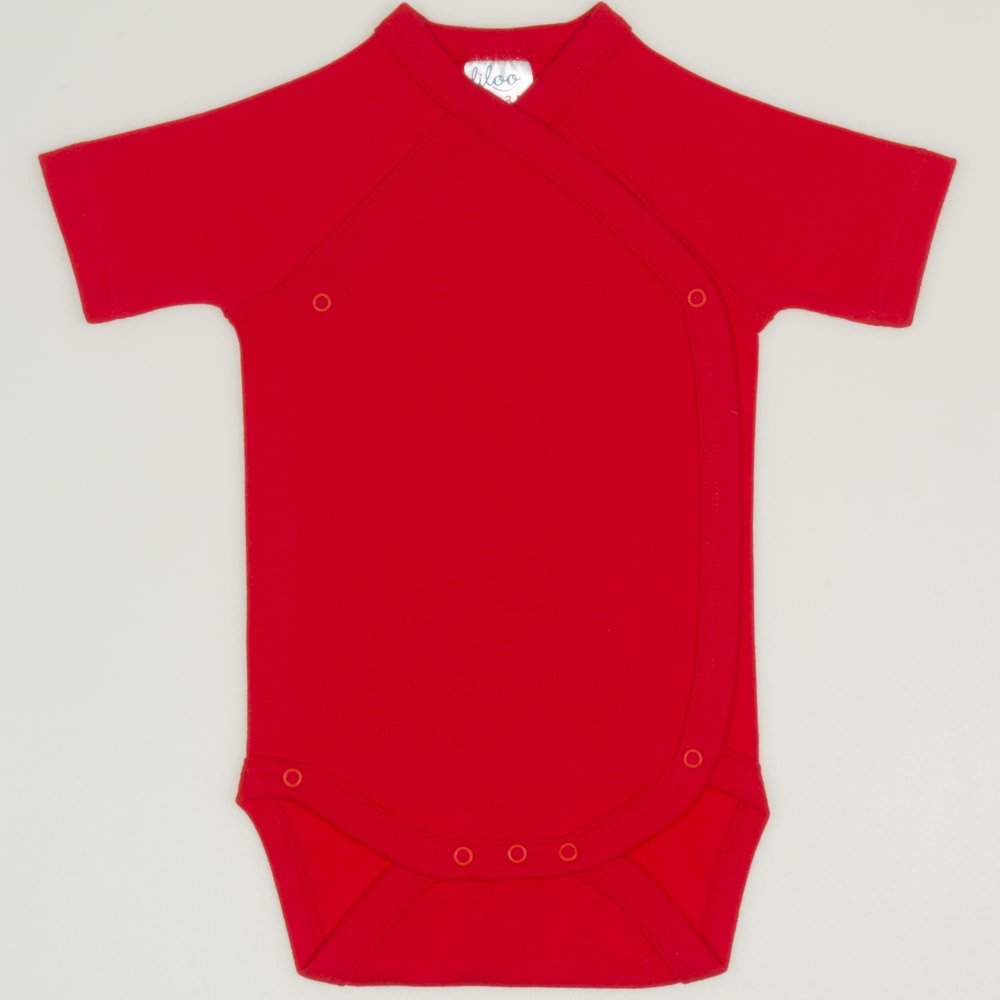  Red tomato side-snaps short-sleeve bodysuit  | liloo