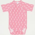 Salmone side-snaps short-sleeve bodysuit with sea horses print | liloo