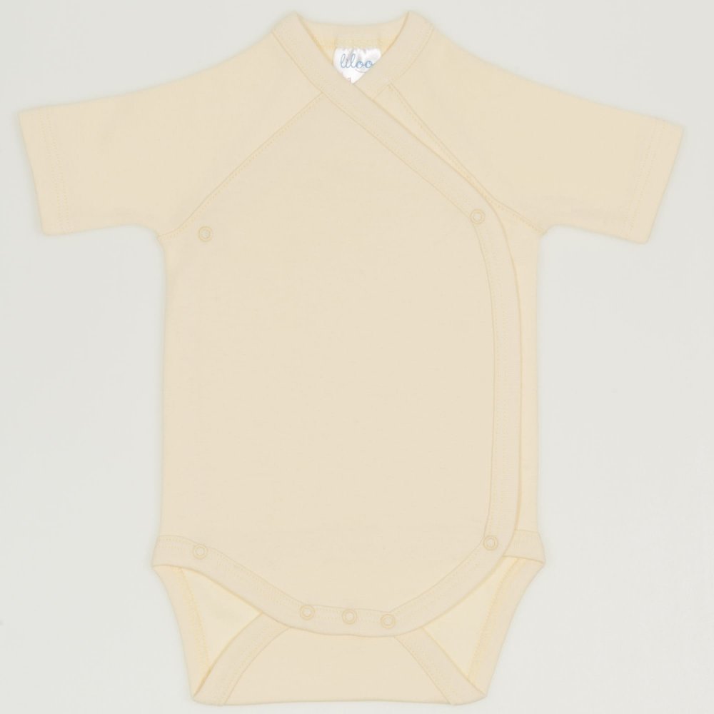 Vanilla custard side-snaps short-sleeve bodysuit | liloo 