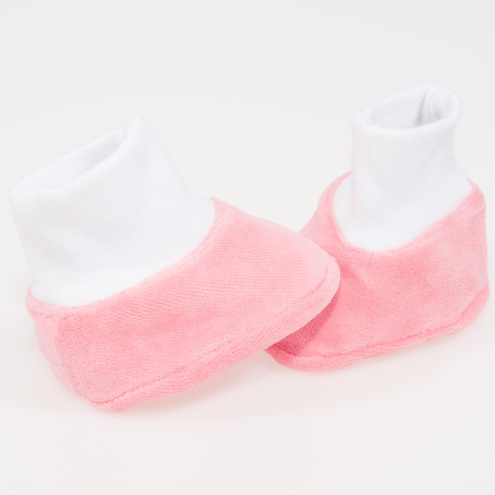 Peach velour bootees | liloo