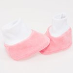 Peach velour bootees | liloo