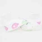 White bootees with sleepy and happy print | liloo