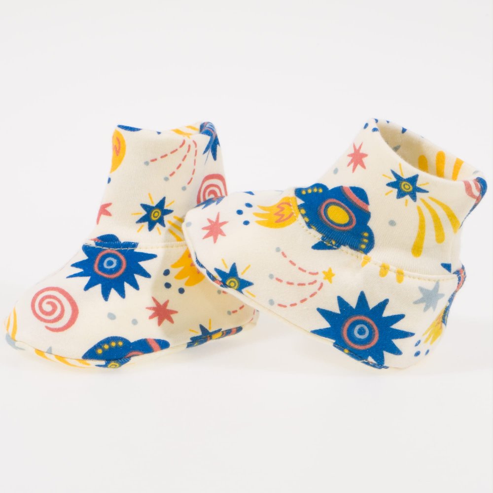 Bootees with stars-rockets print | liloo