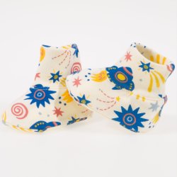 Bootees with stars-rockets print
