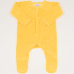 Yellow velour long-sleeve sleep & play with footies